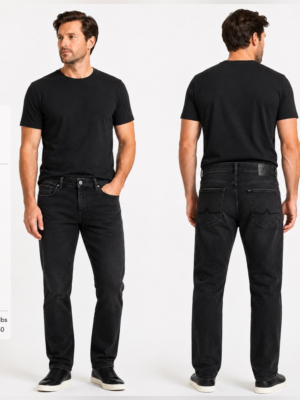 Alberto Modern Fit Black Denim Jeans Men's W40x30 Premium Designer Denim